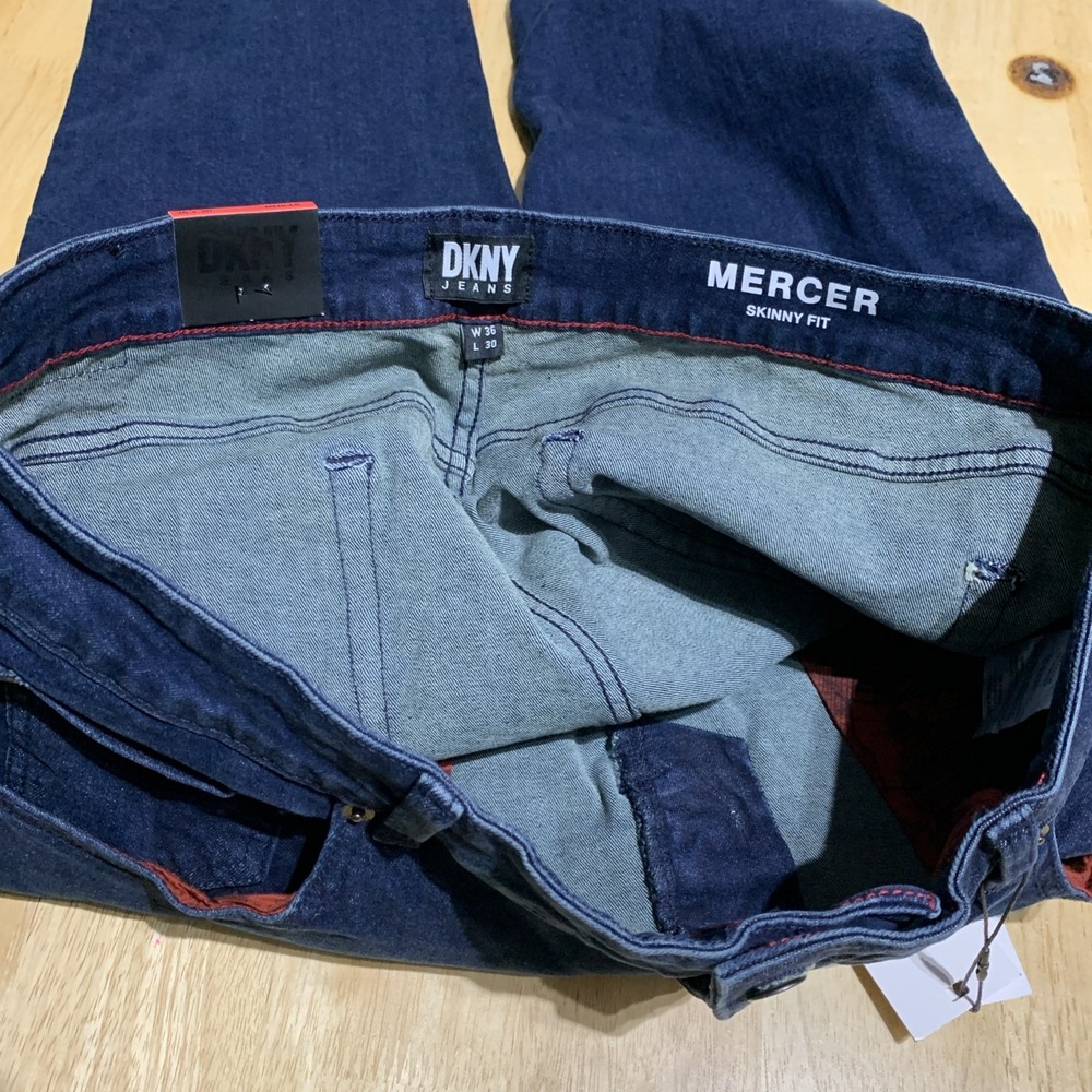 DKNY Mercer Men's 36x30 Jeans Skinny‎ Fit City Blue Cotton Stretch NWT $79.50 - Picture 8 of 11